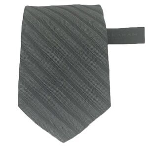 3for$30 Donna Karan Silk Wool Tie Gray Striped‎ Luxury Neutral Designer Necktie